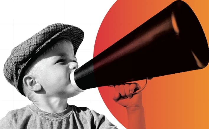 Child with megaphone – Voices Bazaar